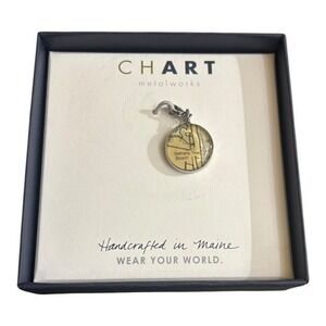 Chart Metalworks Bethany Beach Map Charm Pendant Handmade Maine